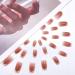 Gradient Brown French False Nails - Short 24Pcs Press On Square Acrylic Tips for Women - Buy Online on GoSupps.com