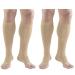 Truform Surgical Stockings 18 mmHg Compression for Men and Women Knee High Length Open Toe Beige Small (Pack of 2)