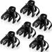 6 Pieces No-Slip Octopus Hair Clips 6 cm Grip Octopus Claw Clip Hairpins for Hair  Black