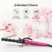 Terviiix Bubble Wand Curling Iron - Tourmaline Ceramic Spiral Curling Wand for Long-Lasting Curls & Waves, Dual Voltage, Pink - with Clamp and Glove - Buy Online on GoSupps.com