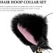 Cat Ears Headband Choker Necklace Set Plush Furry Ears Hairband with Bells Bow Christmas Gifts Maid Outfit Cosplay Daily Decoration for Women (black pink) - Buy Online on GoSupps.com