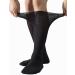 Yomandamor Mens Over the Calf Diabetic Socks Non-binding Big and Tall Socks Size 13-15 3 Pairs 12-15 Big Extra Tall Black