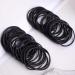 ZBORH 50 Pcs Black Elastic Hair Ties - No Damage Ponytail Holders for Thick Hair - Small Rubber Bands for Women, Girls, and Men - Suitable for Thick Straight or Curly Hair (4mm) - Black - Buy Online on GoSupps.com