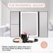 Beautyworks Backlit Makeup Vanity Mirror - 36 LED Lights, Touch-Screen Control, Tri-Fold, 1/2/3X Magnification, Portable HD Cosmetic Mirror (Midnight Black) - 3x Magnification - Buy Online on GoSupps.com