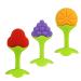 RaZbaby Infant & Baby Massager & Teether Toy 3-Pack Fruit-Shaped Multi-Texture Teethers Soothe Sore Gums Non-Toxic BPA-Free Food-Grade Silicone Hands-Free & Easy to Hold Safe to Freeze 3M+