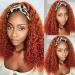 Ginger Orange Short Curly Headband Wig for Black Women - 12 Inch 350# Afro Curly No Lace Front Wig - Heat Resistant Fiber Hair Cosplay Wig - Buy Online on GoSupps.com