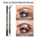 2-in-1 Eyebrow Pencil & Tint Pen | Ultra-Fine Tip, Waterproof, Long-Lasting Brown Color | Natural Eye Brows Makeup with Brow Trimmer - Buy Online on GoSupps.com