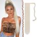 Fish long smooth ponytail hair part synthetic hair extension braid hair extension for women girls platinum blond 60 cm 60 cm (1 Pack) platinum blond 60#