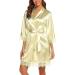 BESDEL Women's Satin Silk Bathrobe XXL Gold - Short Kimono Robe with Oblique V-Neck for Bridesmaids - Buy Online on GoSupps.com