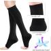 Buy 2 Pairs Open Toe Compression Socks for Women - 15-25mmHg Knee High Support Stockings for Varicose Veins - Ideal for Nurses Flying Running - L/XL Black/Beige - Buy Online on GoSupps.com