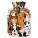 Hot water bottles with cover doodle dogs hot water bag for pain relief neck shoulder pain hot water bed warmer 2 liters