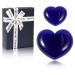 Soulnioi Healing Crystal Dark Blue Cat's Eye Crystal Heart Shape Gemstone Love Pocket Plam Stone Worry Stones Tumbled Stones for Reiki Meditation Therapy Birthday Gift - 2Pcs(3cm & 4.5cm) Dark Blue Cat Eye's_2pcs
