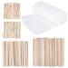 400Pcs Wax Strips Sticks Kit BOJVESH 300 Small Medium Large Wooden Wax Applicator Sticks Eyebrow Wax Spatulas and 100 Non-Woven Paper Wax Strip for Face Body Hair Removal Women Men