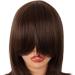 MapofBeauty 18 Inch/45 cm Layered Bangs Straight Synthetic Fiber Shoulder Length Hair Daily Use Wig (Brown) - Buy Online on GoSupps.com
