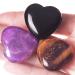 Xiannvxi 1.2 "Heartstones Amethyst Stein Obsidian Tiger Suck Healing Crystals Heart natural stones large gemstones set 3PC black obsidian + amethyst + tiger eye