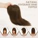 Buy Ruwiss Real Hair Topper for Women - 100% Human Hair Clip-in Crown Topper for Thin Hair Medium Brown 7.5x13cm Silk Base 25cm Wigs with Ponytail | International Shipping - Buy Online on GoSupps.com