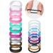 20 Pieces Silicone Wedding Rings for Women - Thin Stackable Wide Glitter Bands - Size 7 (17.3mm) - Perfect for Wedding, Sports & Everyday Wear - Buy Online on GoSupps.com
