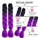 Ombre Braiding Hair Extensions - 24 Inch Jumbo Synthetic Black to Purple - 6Pcs 100g Crochet Hair - Buy Online on GoSupps.com
