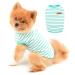 Paidful British little dog shirt with striped cat vest top soft cotton T-shirt for boys pet-t-shirt summer puppy chihuahua yorkie clothing breathable tank tops XL: back length: 35cm/13.5" Bust: 47cm/18.5" Green