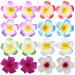 16 Pcs Plumeria Hair Clips Flower Barrettes Multicolor Hawaiian Floral Headpiece Hair Pins Hairpins Women Hairclips Festival Luau Tropical Bohemian Wedding Birthday Party Dress Up Costume Supplies