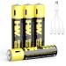 HW Rechargeable Li-ion AAA Battery Li-ion USB Rechargeable AAA Battery Constant Output 1.5V 1 Hour Fast Charge with USB Cable 1000 Cycles Charge Life-Span 4 Packs 4 Count (Pack of 1)
