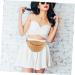 jojofuny 1pc Straw Shoulder Chest Bag Mini Belt Bag Summer Fanny Bag Simulation Straw Chest Bag Fashion 31x16x2cm Dark Brown - Buy Online on GoSupps.com