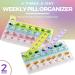 2 Pack Large Pill Organizer with Daily 4-Times-A-Day Compartments - BPA-Free & Portable Pill Box Case - Buy Online on GoSupps.com