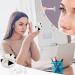 Bagea-Ka Geometric Marble Art Contact Lens Case - Black & White Travel Eye Care Kit with Mirror Tweezers and Solution Bottle - Buy Online on GoSupps.com