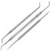 Fandamei 3-er set corner lifter and nail files ingrown toenails Tools Double-side corner lifter foot care stainless steel professional manicure & pedicure nail care set a-silver