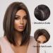 Allbell Brown Bob Wig with Blonde Highlights - Short Straight Synthetic Hair Middle Part for Women - Buy Online on GoSupps.com