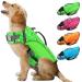 Alagirl's life jacket dog ripstop adjustable pet life jacket life jar with a high rescue handle for small medium large dogs aladlj004 green s: 42-54cm (chest caught)