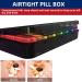 Doruimi Weekly Pill Box Organizer - Small 7 Day 4 Times A Day with 28 Compartments - Ideal for Medication, Vitamins, and Supplements - Black/Rainbow - Buy Online on GoSupps.com