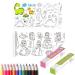 2PCS Childrens Drawing Roll,Drawing Roll Paper for Kids,Childrens Coloring Roll,Coloring Paper Roll for Kids,Drawing Roll Paper for Kids Sticky(Cute Princess+Dinosaur Paradise+12 Colored Pencils)