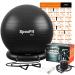 SpoxFit Exercise Ball, 65cm Anti-Burst Yoga Ball, Stability Fitness Ball for Birthing & Core Strength Training, Includes Quick Pump & Workout Poster Black Ball