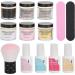 KOSDFOGE Dip Powder Nail Kit Starter Nail Dipping Powder Set Nail Art Powder Top Base Coat Gel Dust Brush Manicure Tool Set(K1215) - Buy Online on GoSupps.com