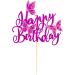 Arthsdite 1Pc Butterfly Cake Topper Assembled 3D Butterfly Cupcake Toppers Happy Birthday Cake Topper for Wedding Anniversary Baby Shower kids Birthday Party Cake Decorations - Purple Glitter - Buy Online on GoSupps.com