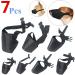 CooZero 7 PCS Dog Muzzles Set | Anti-Biting & Barking | Adjustable Mouth Cover for Small to Extra Large Dogs - Black - Buy Online on GoSupps.com