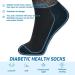 LIN Diabetic Socks for Men & Women | Non-Binding Circulatory Extra Wide Top | Quarter/Black 10-13 | Ideal for Edema, Neuropathy, Lymphedema | 6 Pairs - Buy Online on GoSupps.com