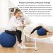TokSay 25IN Exercise Ball Chair with Fabric Cover - Yoga Pilates Ball for Home Office Desk - Pregnancy & Balance Seat for Back Pain Relief & Posture Improvement - Blue - Buy Online on GoSupps.com