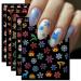 JMEOWIO 6 Sheets 3D Embossed Christmas Nail Art Stickers Decals Self-Adhesive 5D Snowflake Xmas Winter Holiday Cute Colorful Nail Supplies Nail Art Design Decoration Accessories