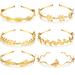 Kacctyen 6 Pcs Gold Leaf Wedding Headbands Set Flower Faux Pearls Headband Golden Bridal Tiara Greek Queen Crown Headpiece Metal Laurel Leaf Hairband for Women Girls Costume Hair Accessories