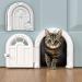Purrfect Portal Meow Manor Cat Door Interior Door - No -Flap -Fits Cats Up to 20 lbs- Easy DIY Setup - White With Silver Accents