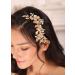 Kercisbeauty Gold Flower and Rhinestone Hair Comb for Wedding Brides Bridesmaid Crystal Head Pieces Collection for Women