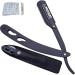 Black Petal Handle Barber Razor, Razor for men, Professional Changeable Half Blade Straight Edge Razor for men / women by "Premium Blades"