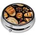 Cheese Sandwiches Mini Round Pill Box | 3 Compartment Travel Pill Organizer | Portable Medicine Case for Home & Office - Buy Online on GoSupps.com