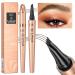 Magic Eyebrow Pencil with 4 Micro-Fork Tips Natural Waterproof and Long Lasting for Men and Women for Effortless Natural Looking Brows (Light Brown) - Buy Online on GoSupps.com