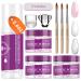 Acrylic Powder and Liquid Set - Ejiubas Acrylic Nail Kit, Professional Monomer Liquid Set with Nail Brush, Nail Forms, 3 Colors Pink White Clear Nail Powder Kit for Acrylic Nails Extension Beginner
