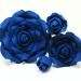 Sugar roses royal blue *4 sizes* wired flower cake decoration topper (1 1/2" royal blue x 5)