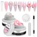 MIZHSE Reflective Glitter Gel Polish Set  Sparkly Shiny Flash Gel Nail Art Manicure Kit  Christmas Soak Off LED Lamp DIY at Home (BD-007 Light Gold)