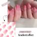 24pcs French False Nails Short - Gradual Change Square Press on Nails - Dark Pink Gradient Design - Full Cover Acrylic False Nails With Glue - French Fake Nails for Women Girls - Buy Online on GoSupps.com